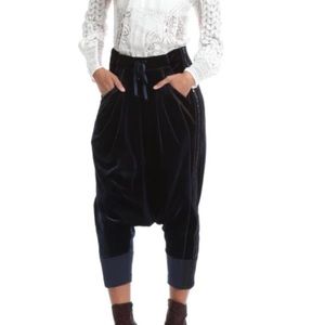 NWT InEarnest Elizabethan V Track Pant velvet slouch jogger MC Hammer pants sz12